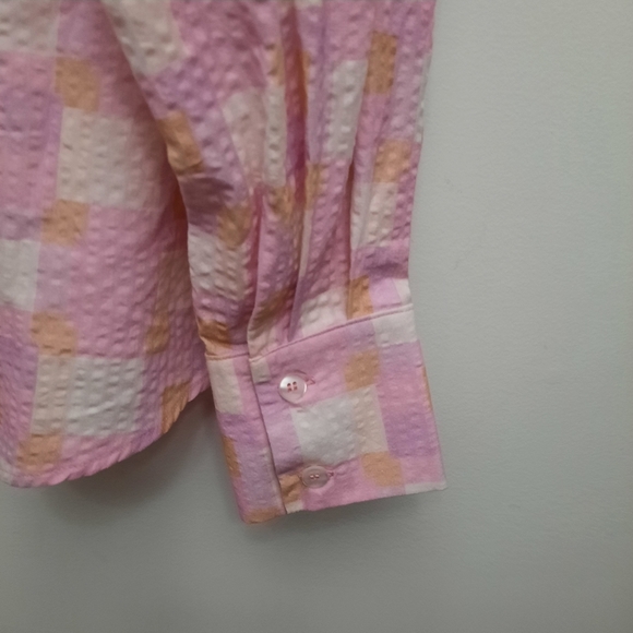 NWT Smash + Tess Malia Hawaiian Check Long Sleeve Button  Front Shirt - Picture 8 of 11